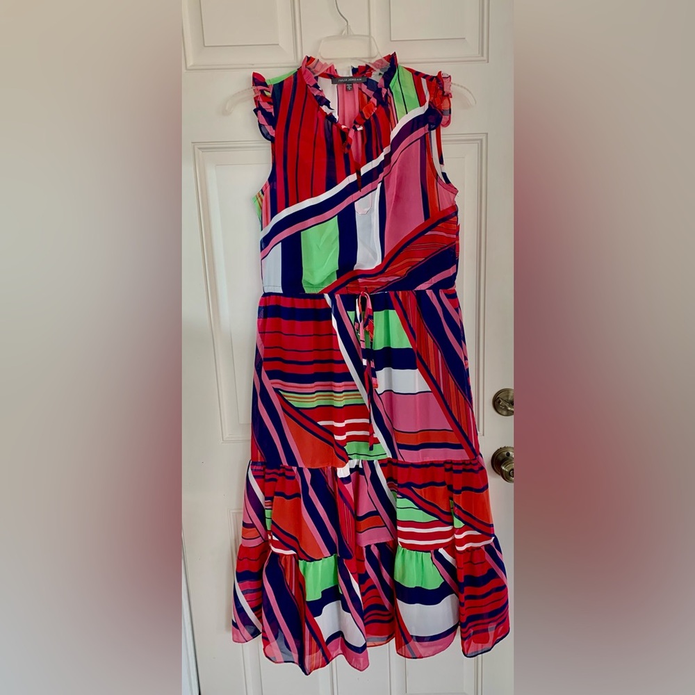 Julia Jordan Multicolor Striped Midi Dress